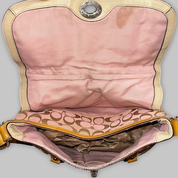 Coach Signature Jacquard Pink Crossbody Bag - Picture 6 of 8